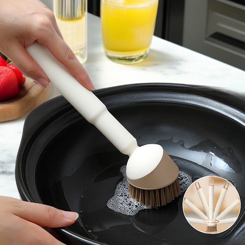 Cepillo de limpieza multiusos con mango largo para ollas