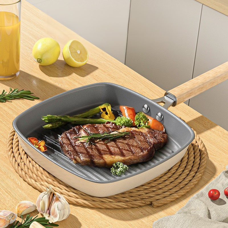 กระทะเซรามิกเคลือบไม่เคลือบสำหรับสเต็ก