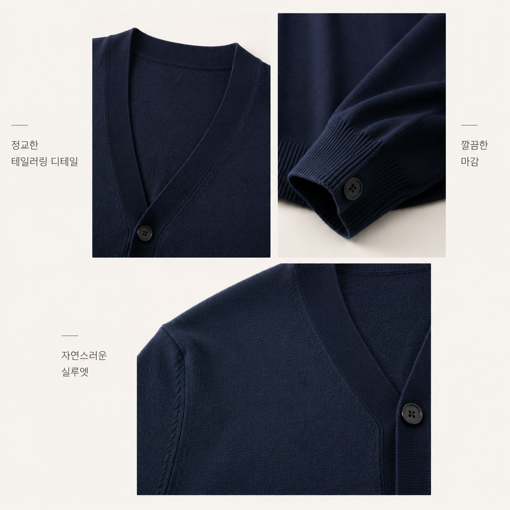 관리하기 쉬운 얇은 실 니트 가디건