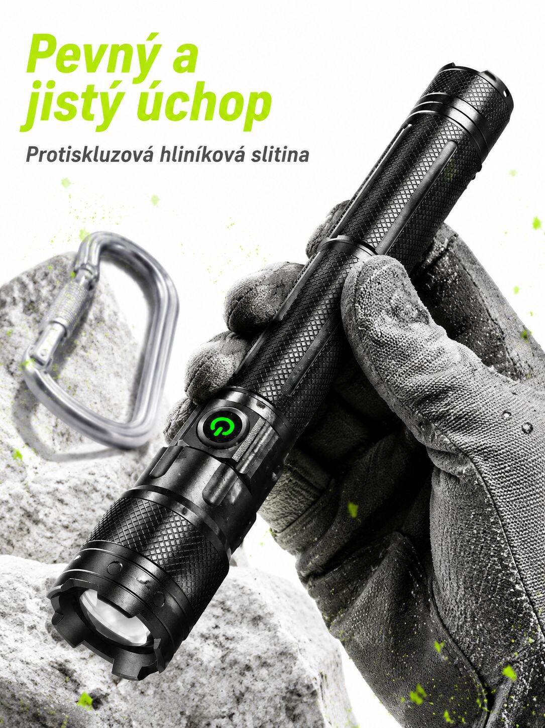 Voděodolná svítilna pro outdoor aktivity
