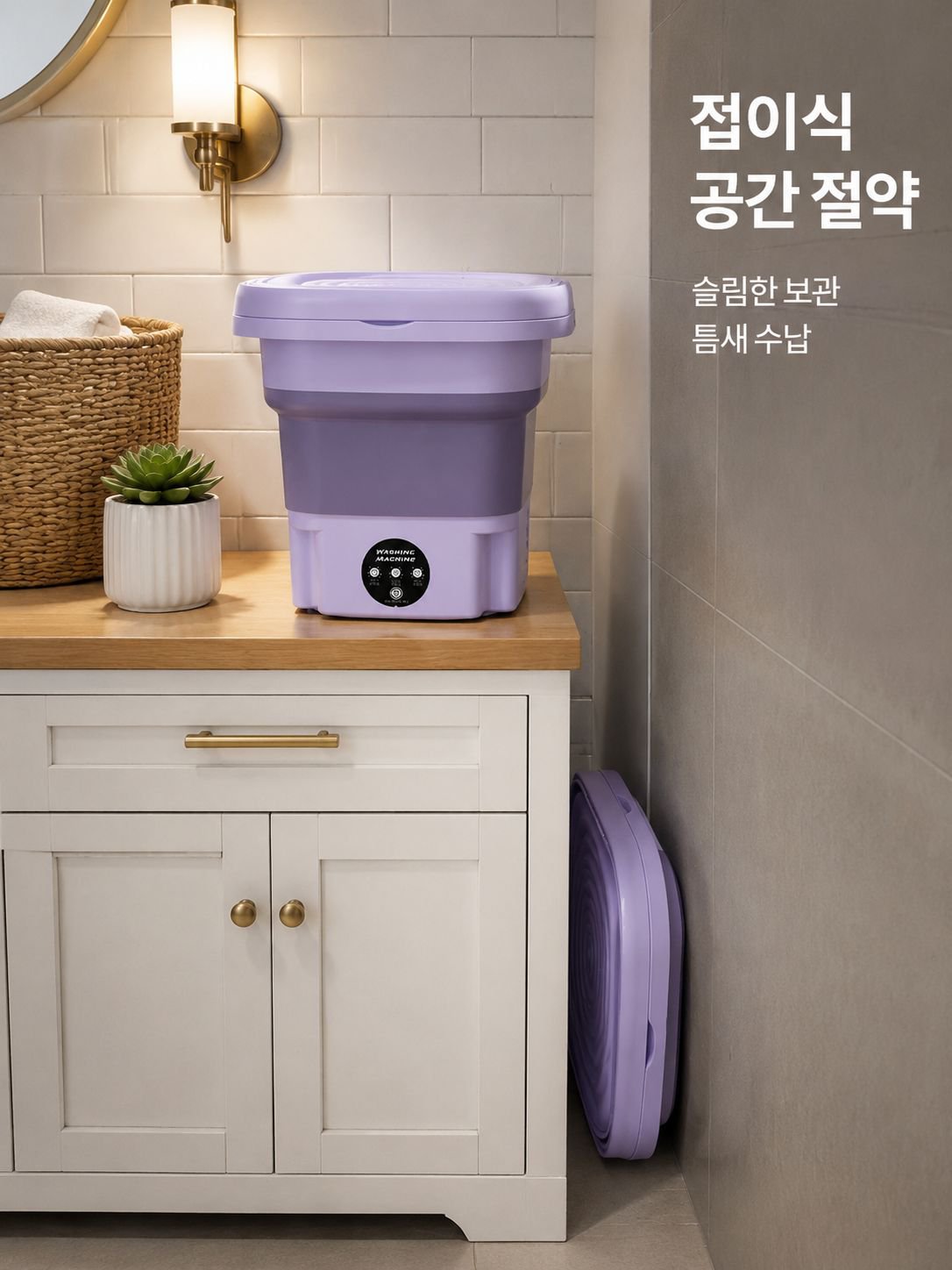 접이식 플러그로 간편하게 양동이를 휴대할 수 있는 소형 세탁기 가정용 세탁 양말 속옷 팬티 세탁컵 미설치