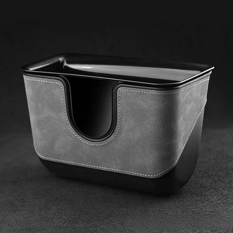 Double-layer car trash can