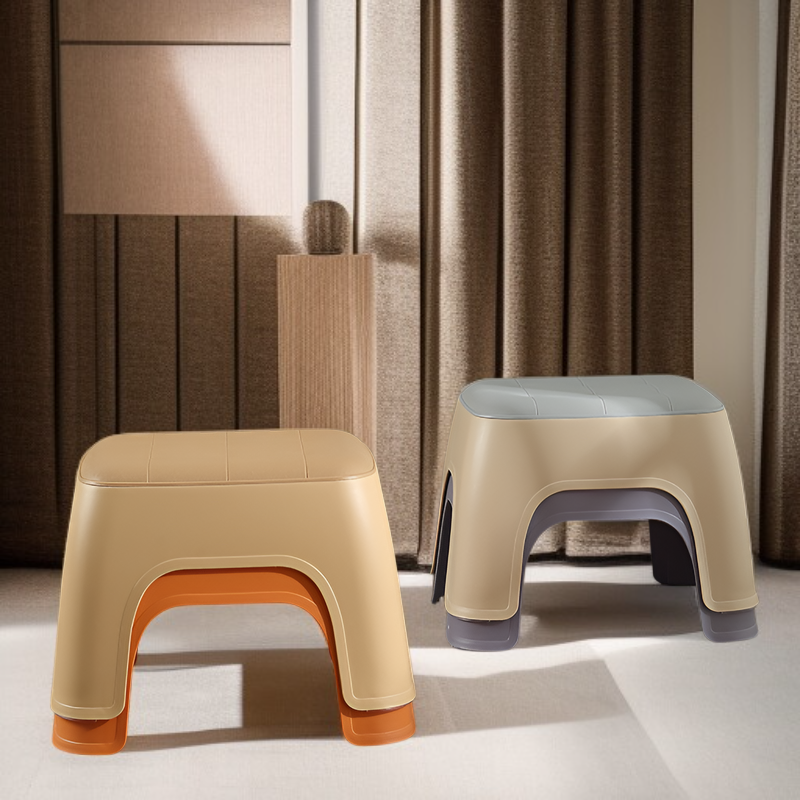 プラスチック製の小さなスツール子供用スツールホームリビングルームモダンなシンプルなスツール滑り止め調理済みゴム靴交換ベンチ足正方形のスツール