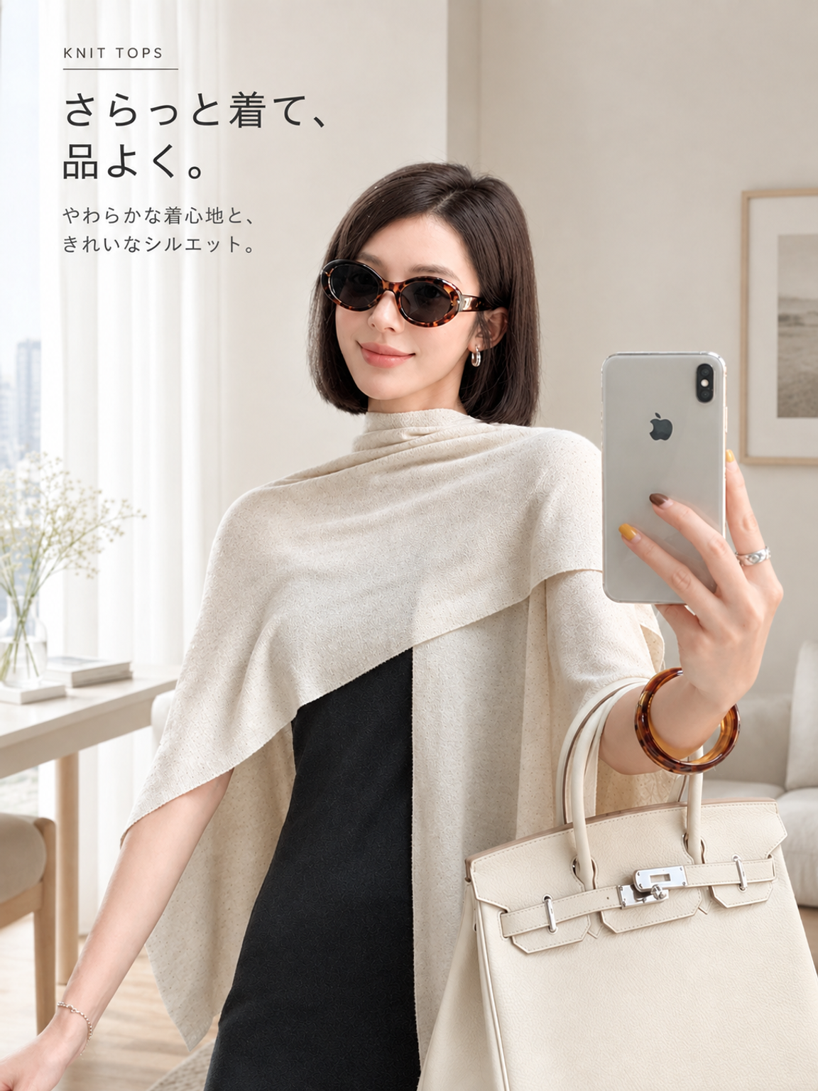 【秋の新作42%OFF】Monolly 3WAYケープカーディガン | 秋の新作・極上の肌触り・着回し力抜群