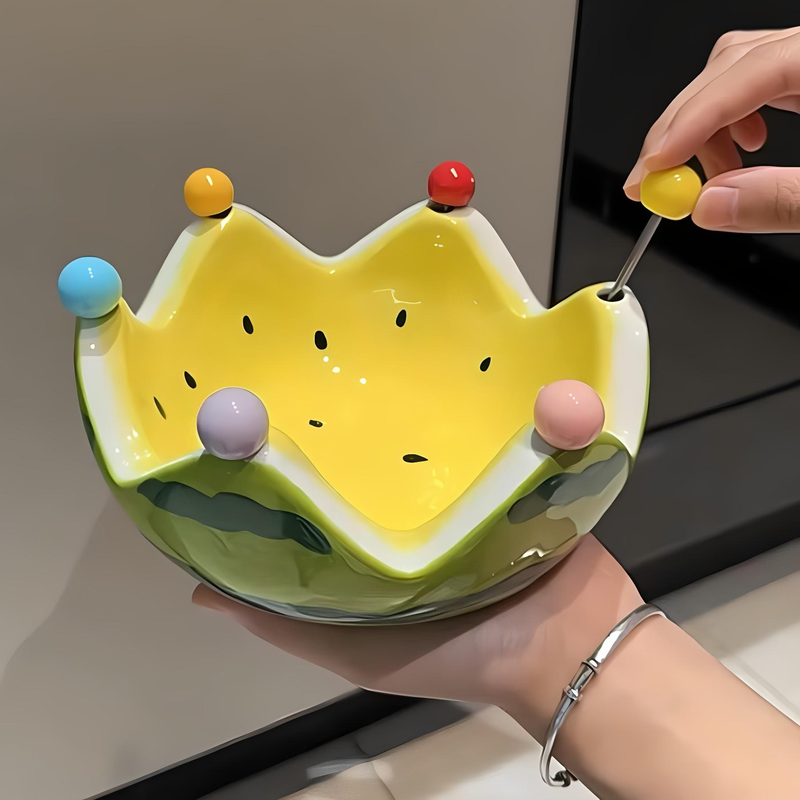 Cuencos y platos de cerámica con forma de sandía