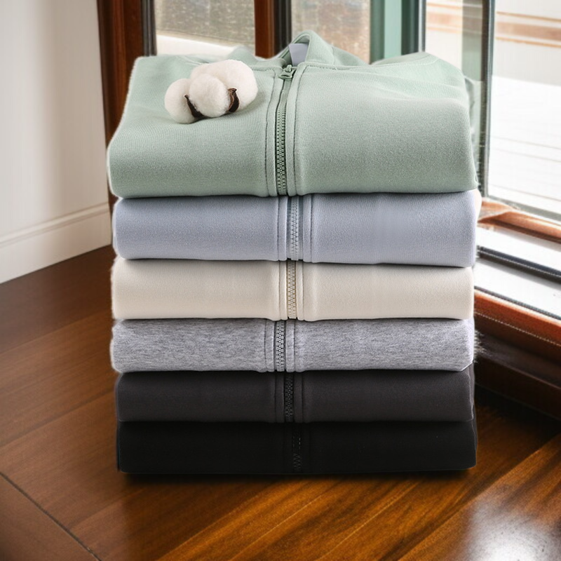 フード付きカーディガンスウェットシャツ