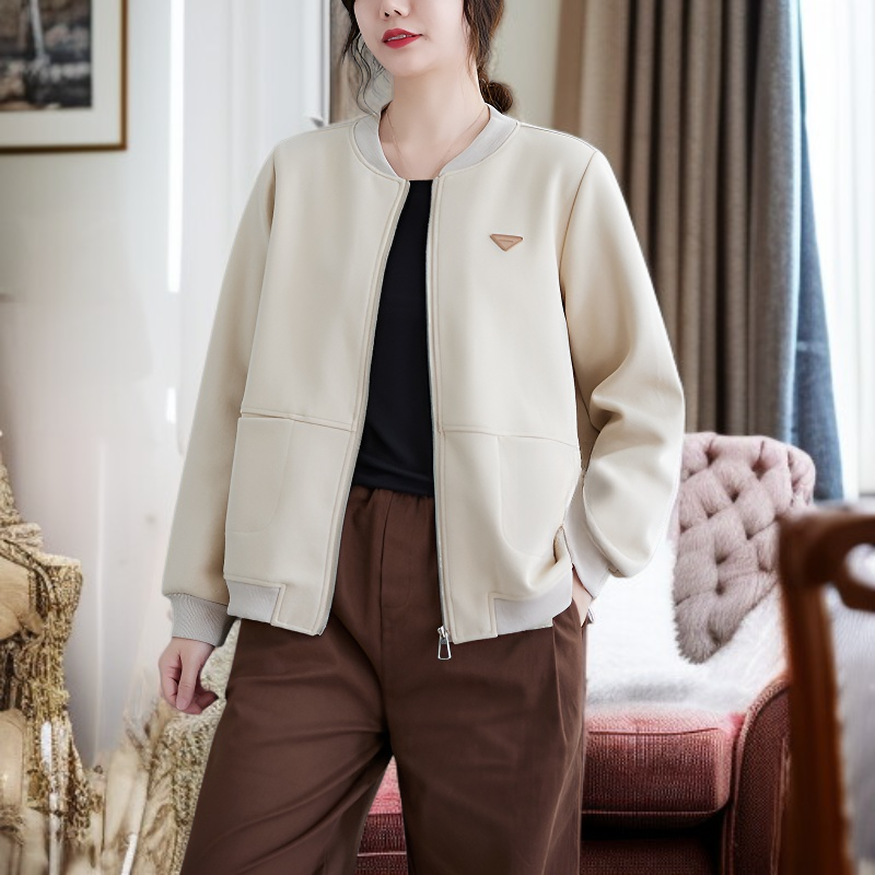 女性用カジュアルルーズブラック長袖ダウンコート野球ジャンパー