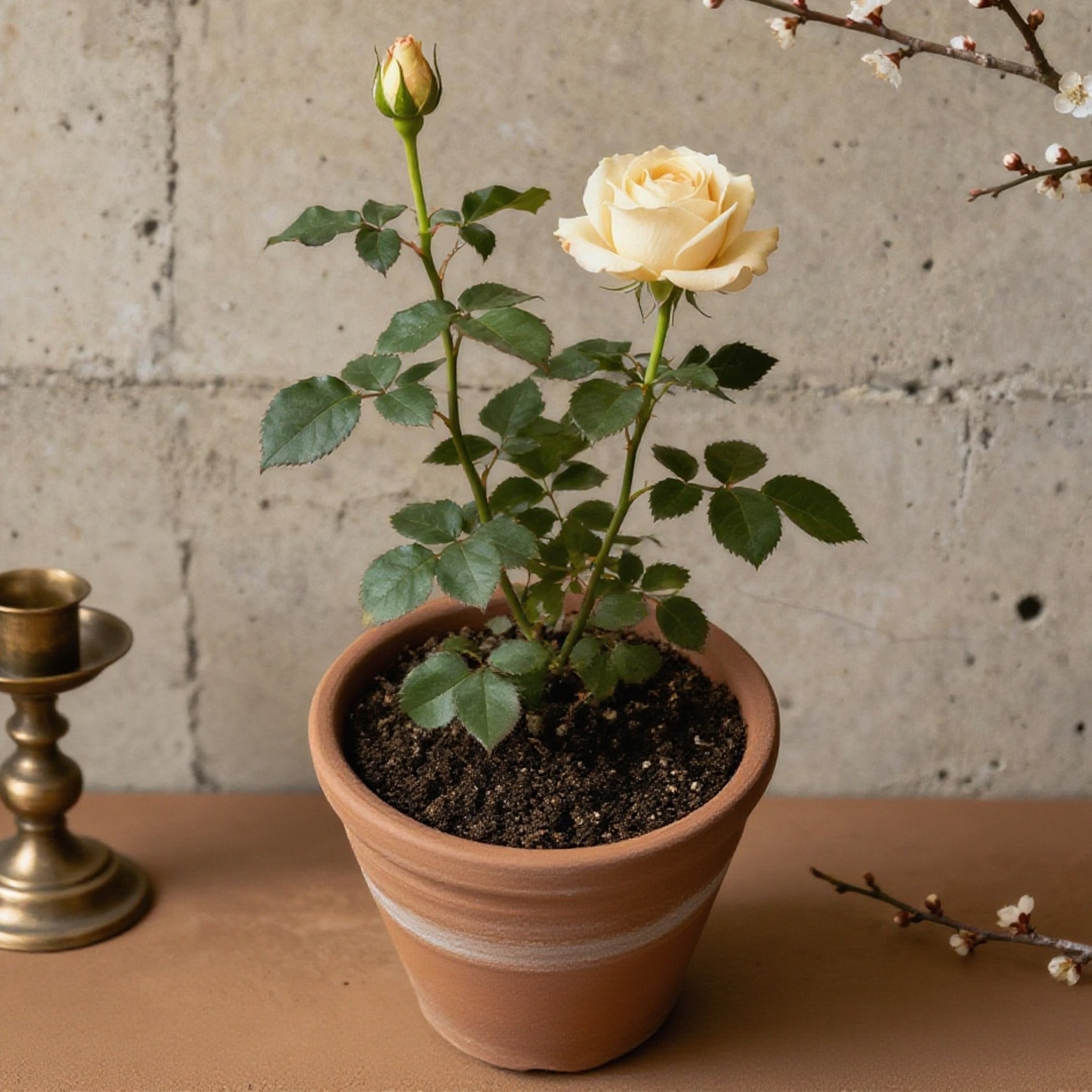 กุหลาบกระถางพร้อมปลูก