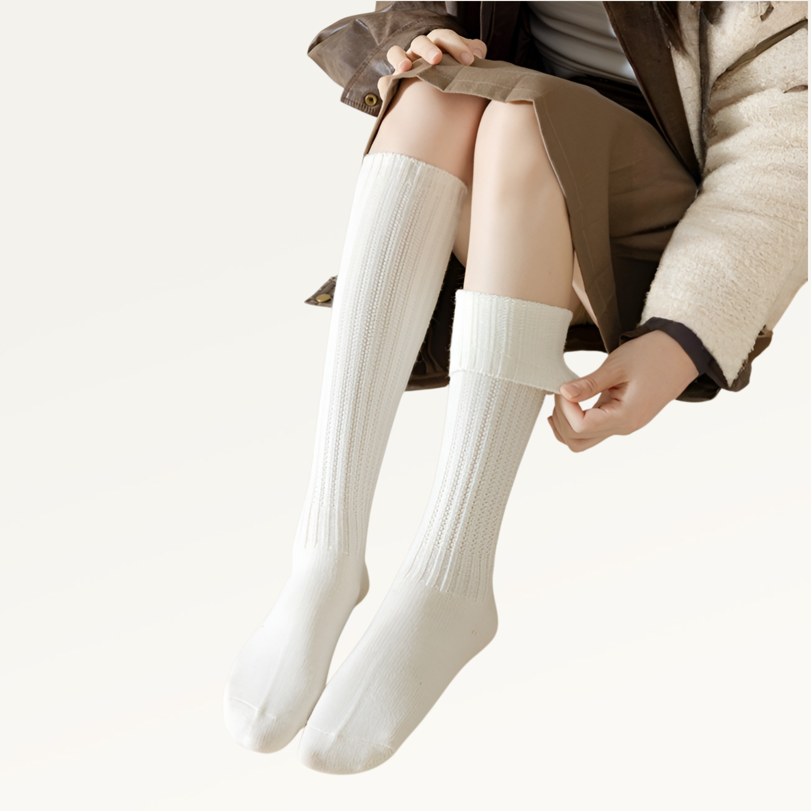 ウール暖かいソックス、秋冬レトロパイルカーフソックス