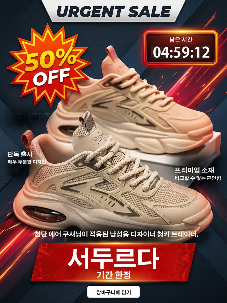 [발냄새 삭제] 티 안나는 5cm 마약 에어컨 스니커즈