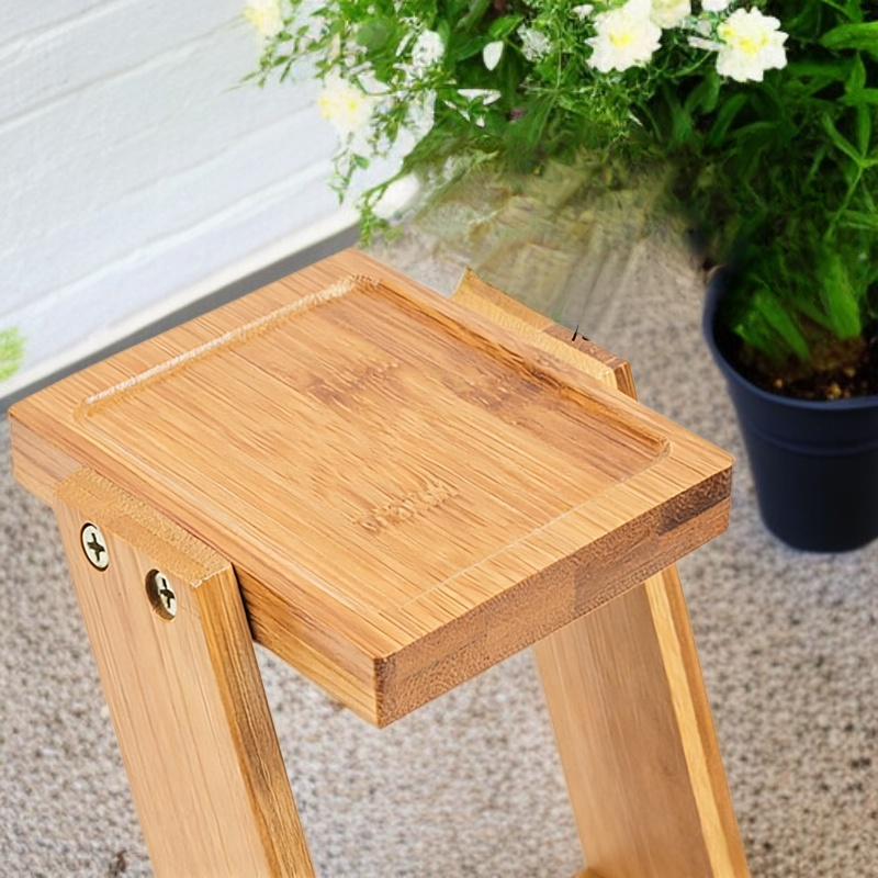 Soporte de madera multicapa para macetas interior y exterior