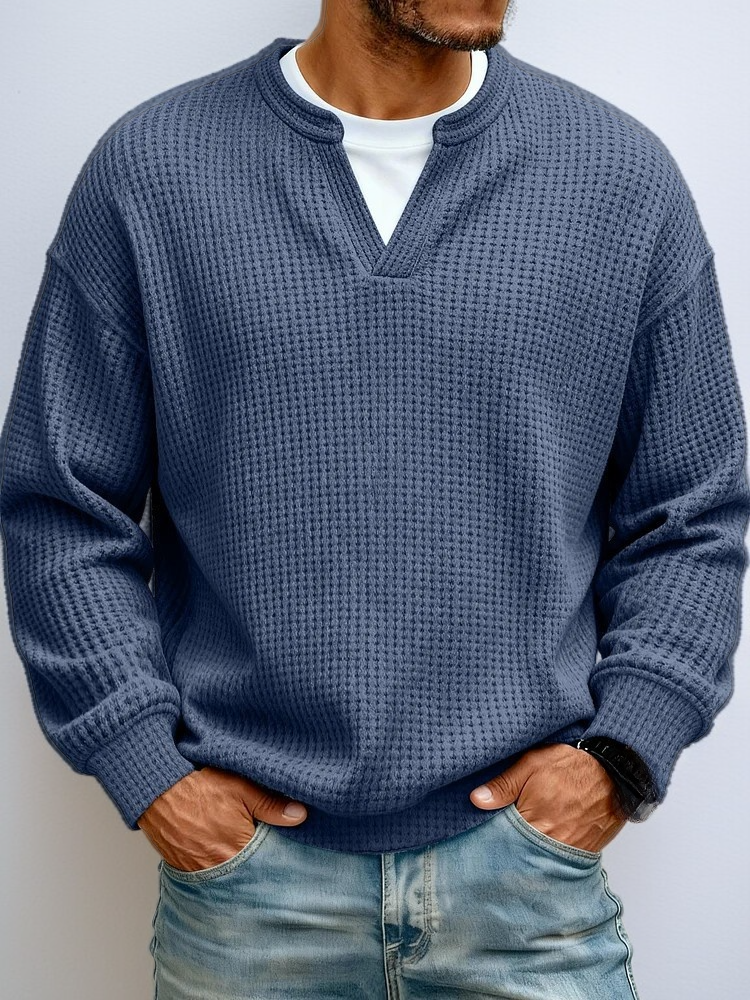 スタイリッシュなメンズ長袖Tシャツ横からの画像