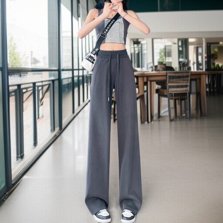 트레이닝 팬츠 여신 팬츠 와이드 일자 봄 복합 와이드 팬츠 슬림핏 그레이 맨투맨