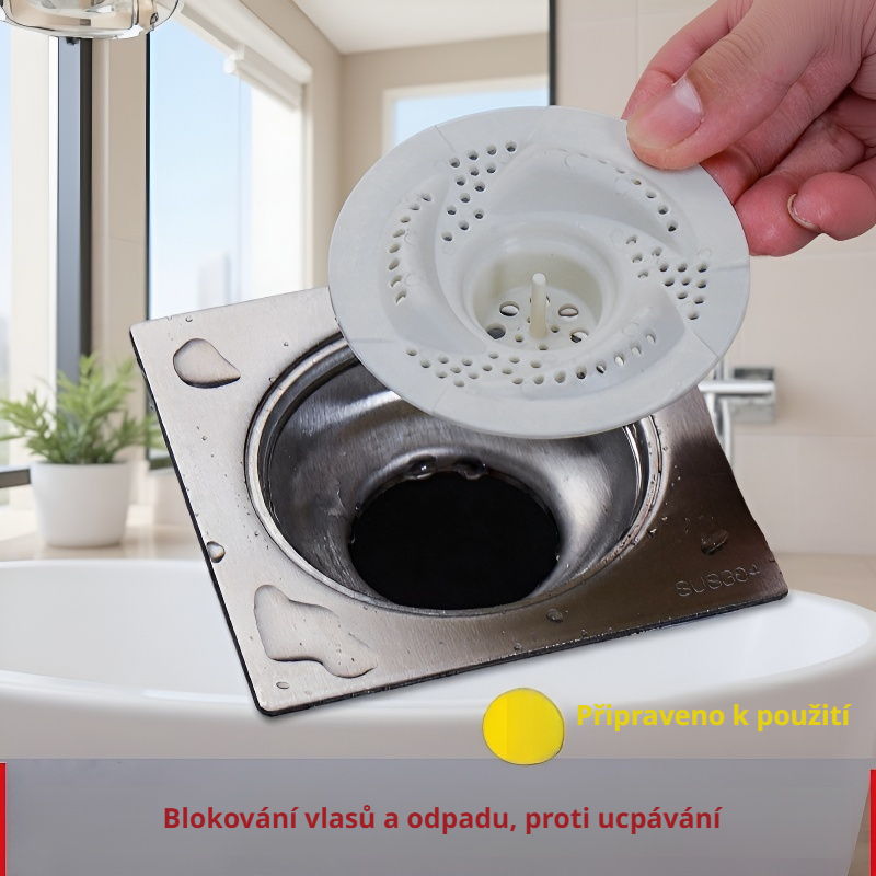 Filtrační síťka na odtok do koupelny s vířivým designem