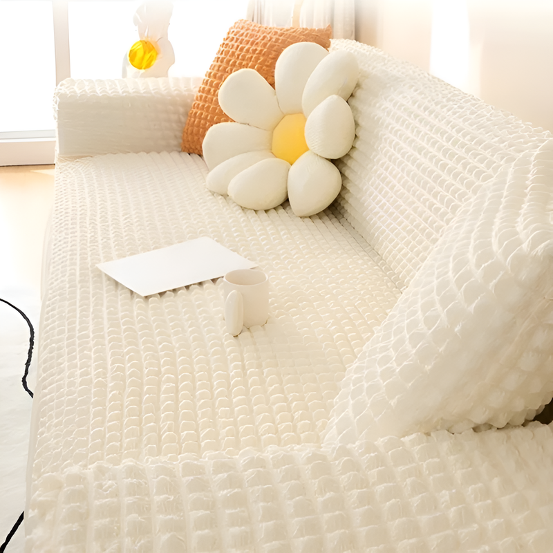 現代シンプルバブルガーゼソファカバー 全包みタイプ 滑り止め・ストレッチ素材