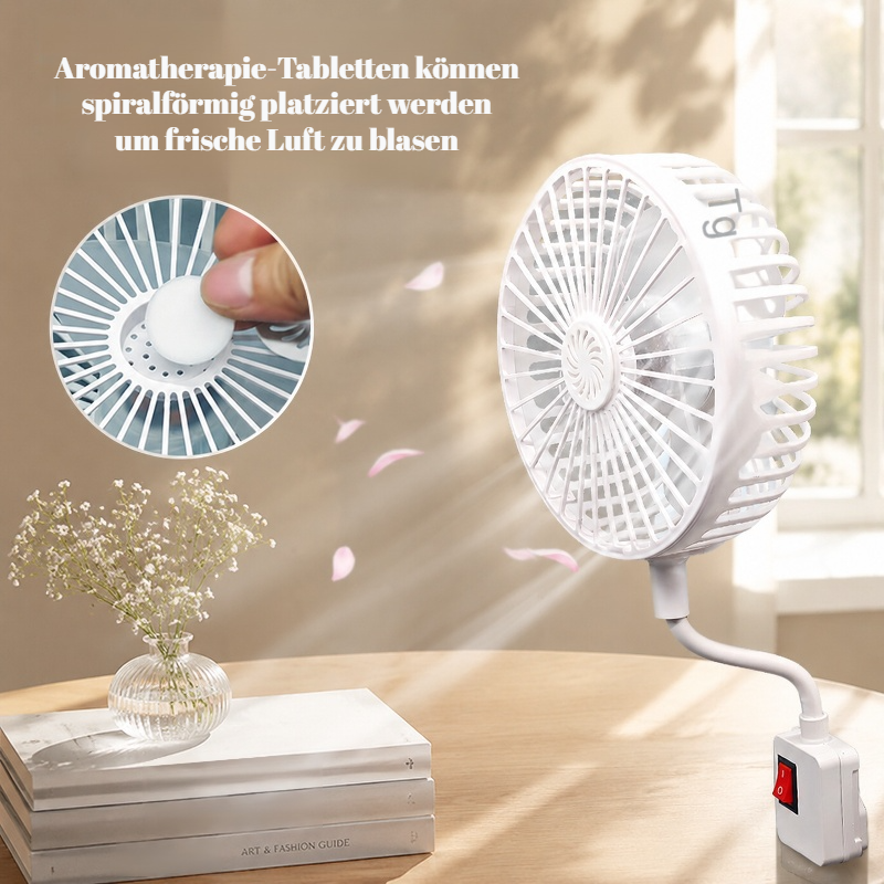 Leiser All-in-One-Ventilator mit drei Steckern im Wohnzimmer