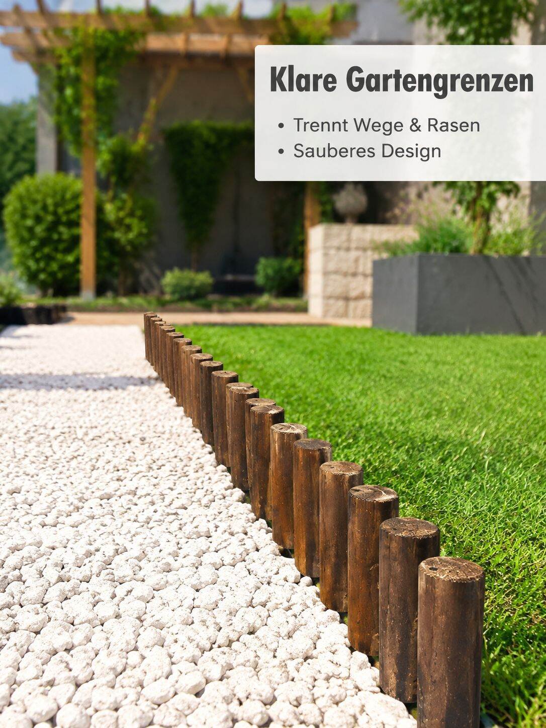 Boden-Zaun aus karbonisiertem, anti-korrosivem Holz für Garten, Hof-Trennwand und Blumenbeete