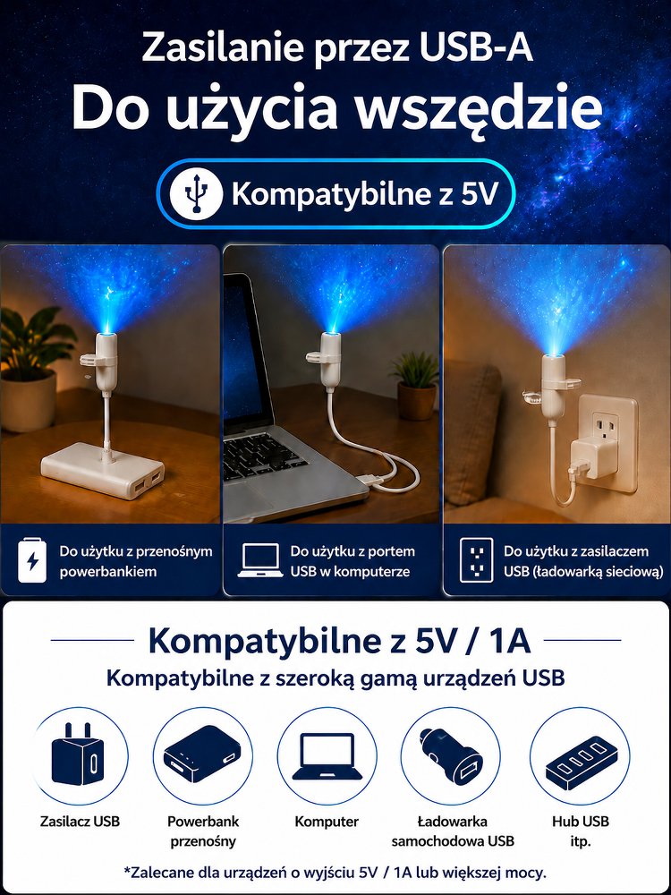 Kreatywna lampa z projekcją głębin morskich