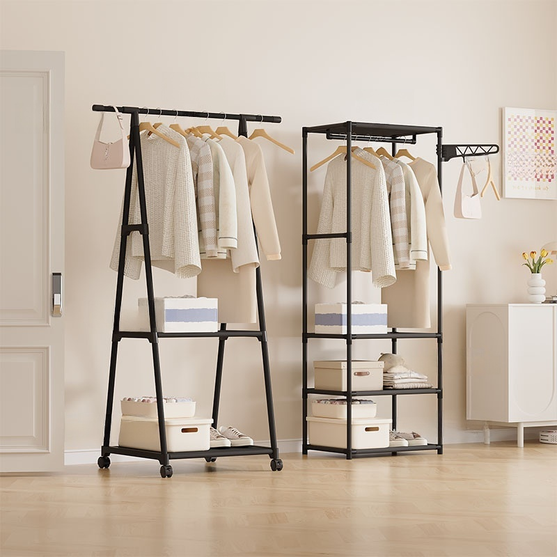 免釘安裝多用途落地衣架