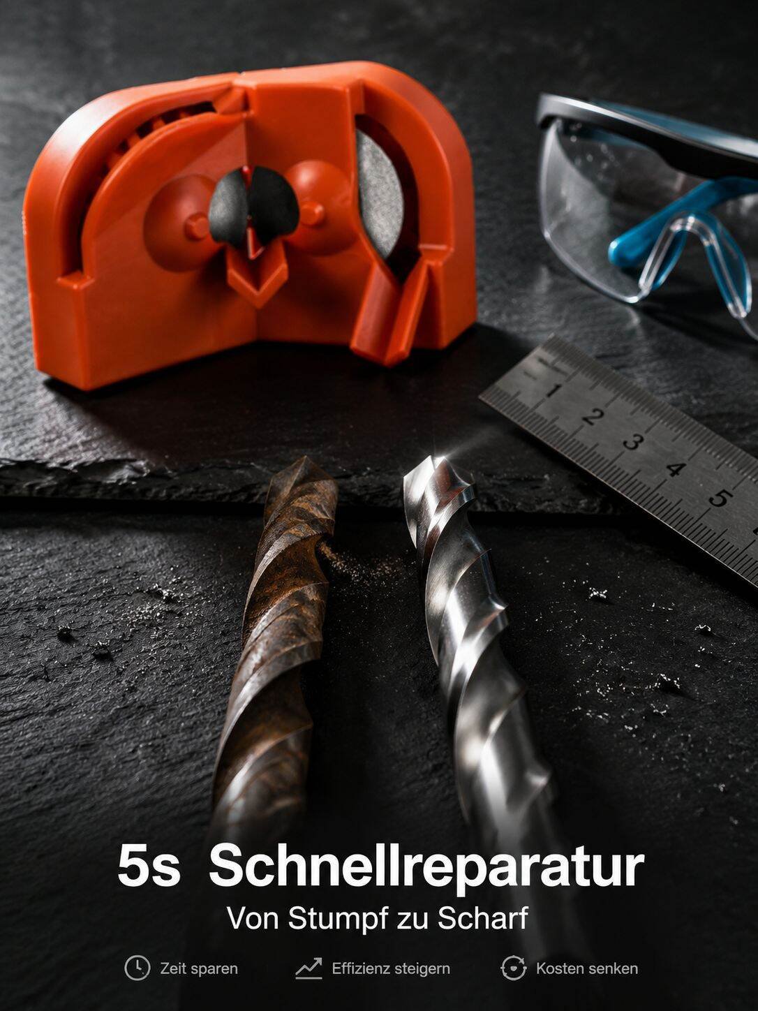 Einfache Bedienung des Bohrerschleifers