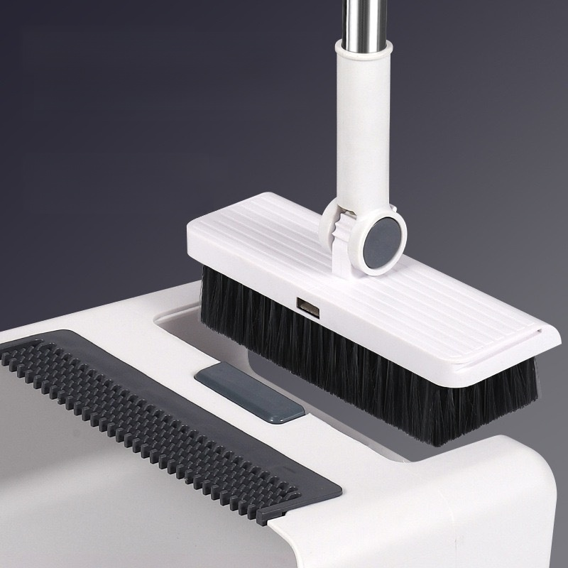 Foldaway Soft-Bristle Broom and Dustpan Set