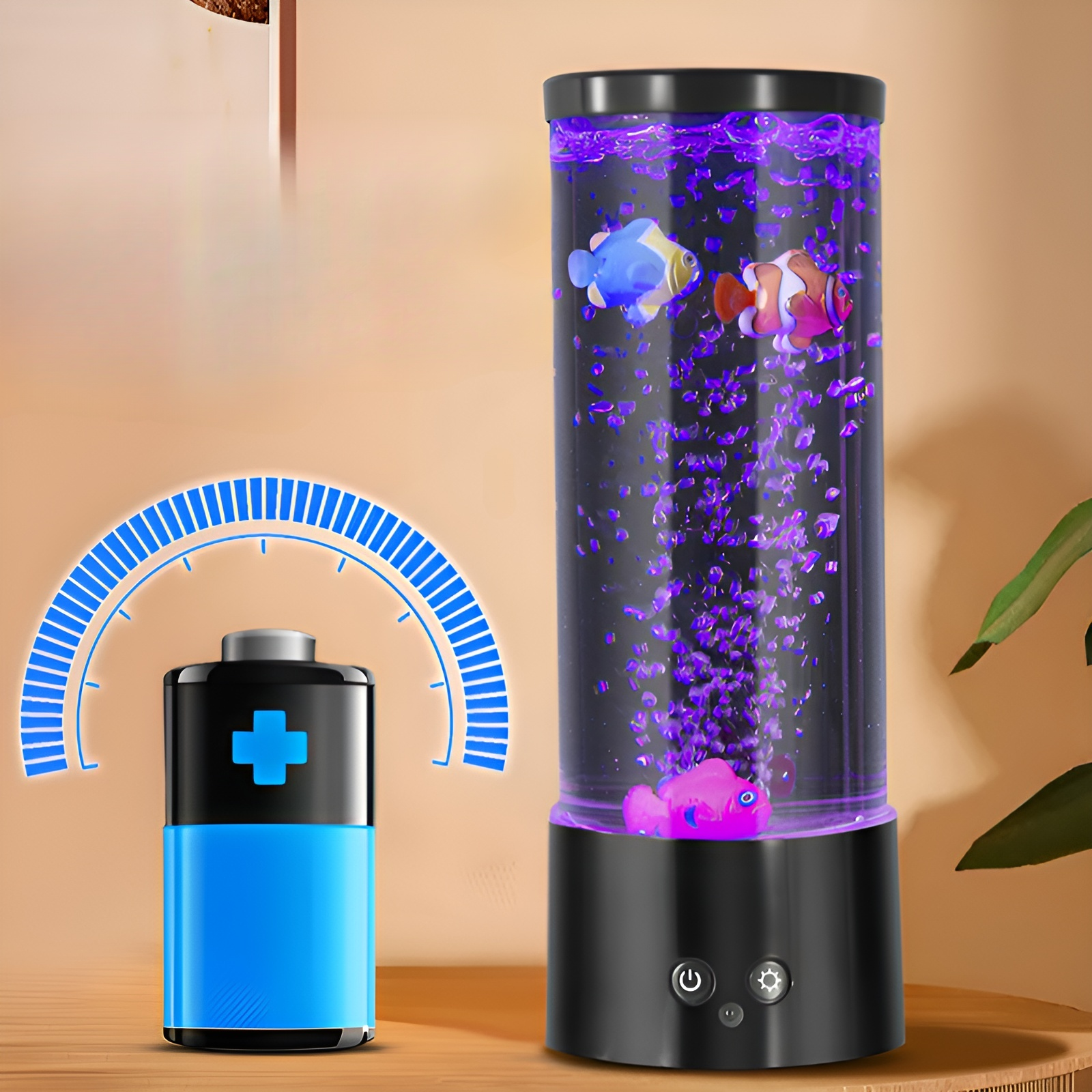 バブルフィッシュ型LED高輝度USBナイトライト