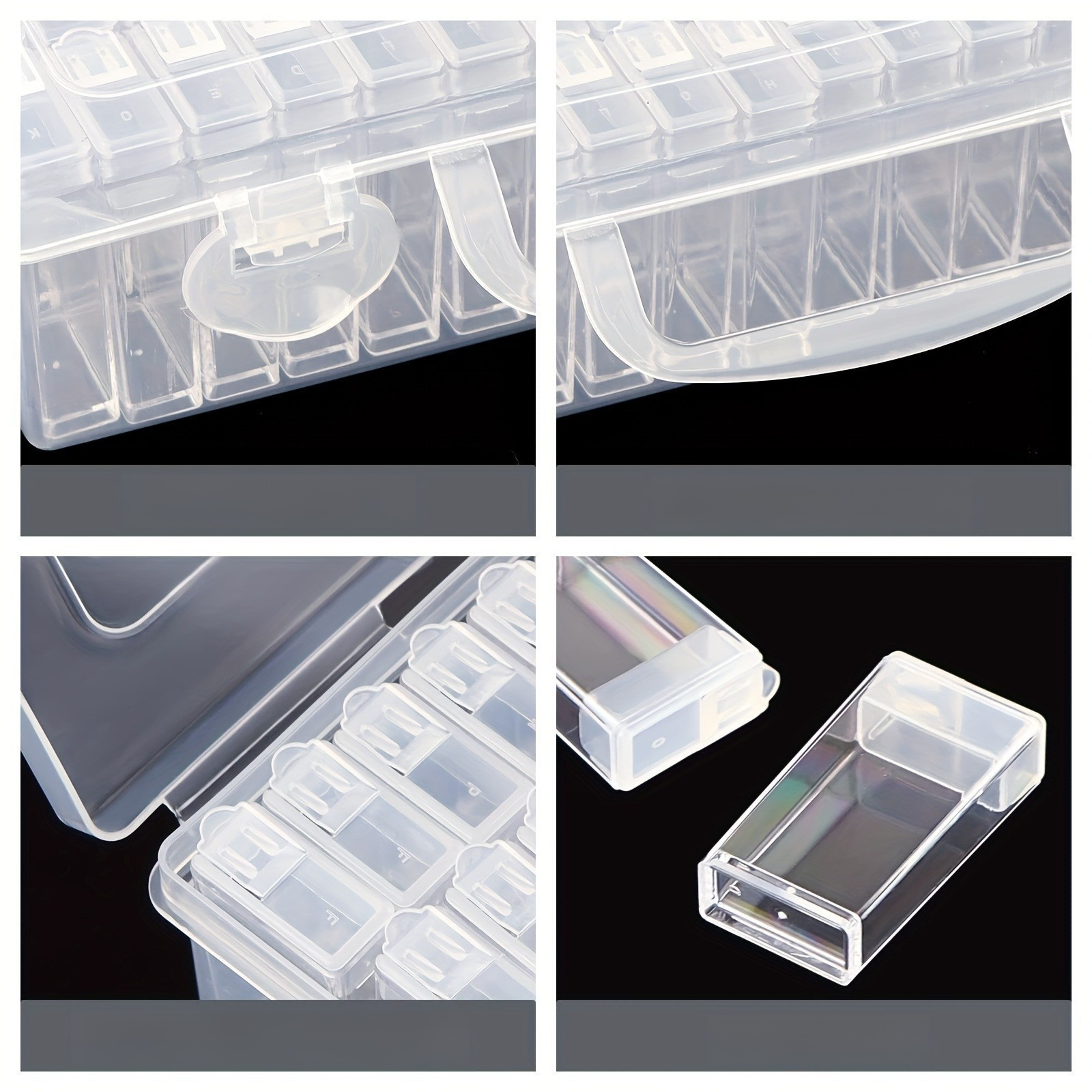 64-Compartment Transparent Storage Box for Beads