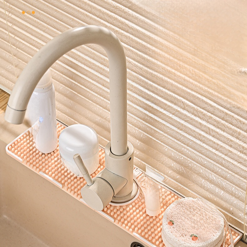 折りたたみ式シリコン蛇口用水切りマット