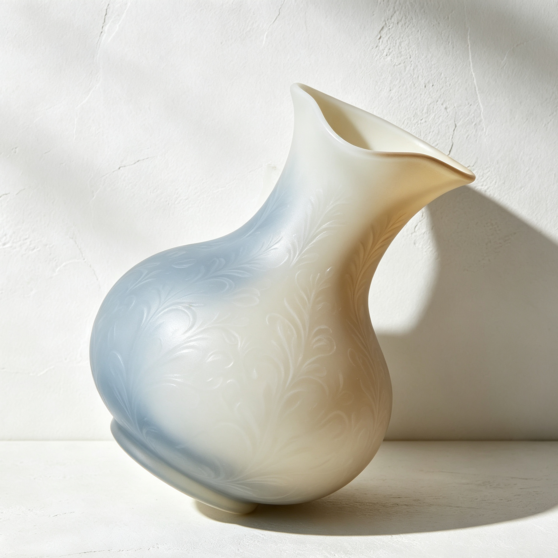 Embossed frosted art vases (2 pieces)