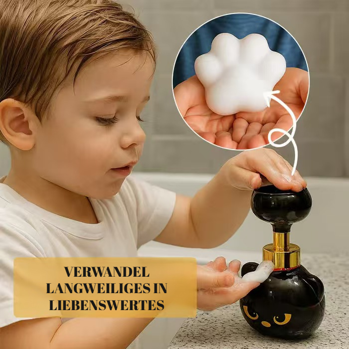 Katzenpfoten Schaumseifenspender, niedlicher Druckflaschenbehälter