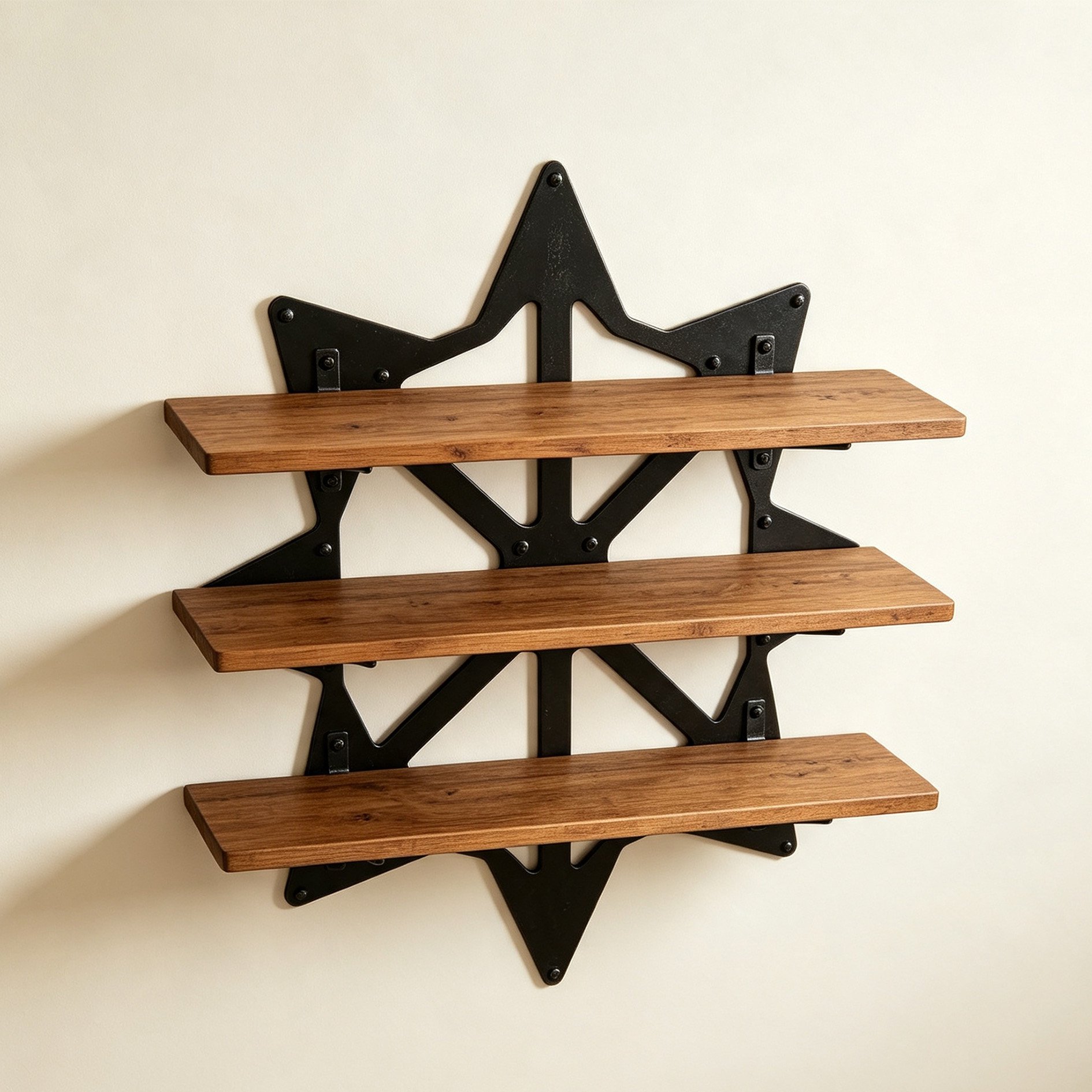 Starry Wrought Iron Wall-Mounted Shelf