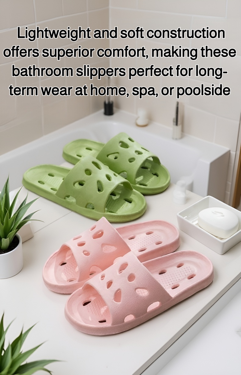 Non-slip breathable bathroom slippers for safe shower use