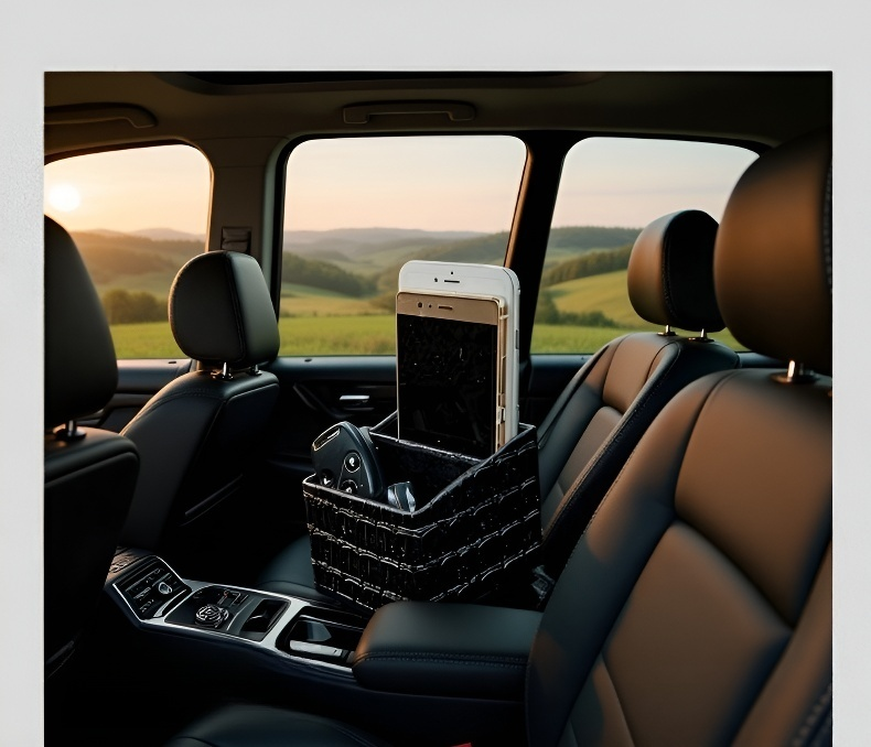 Portavasos multifuncional instalado en automóvil