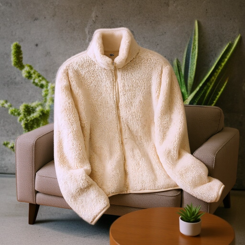 【Brelia-jp】男女兼用両面ロングフリース裏地コート、秋冬スタイル、コーラルフリースの裏地付きフリースジャケット、暖かくて厚みがあります。