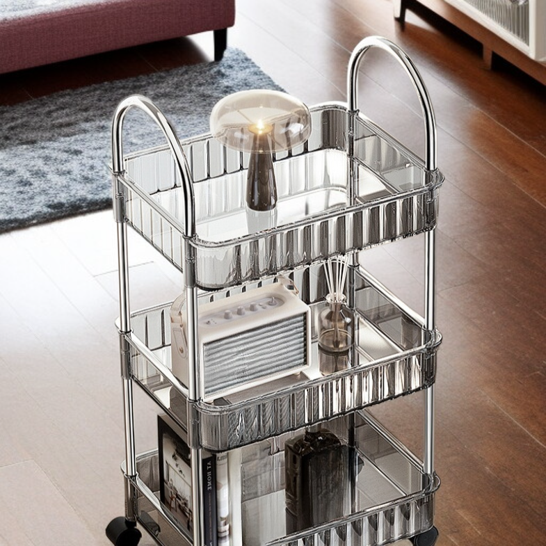 Kitchen Floor Trolley Removable Organizer Shelves Storage Rack