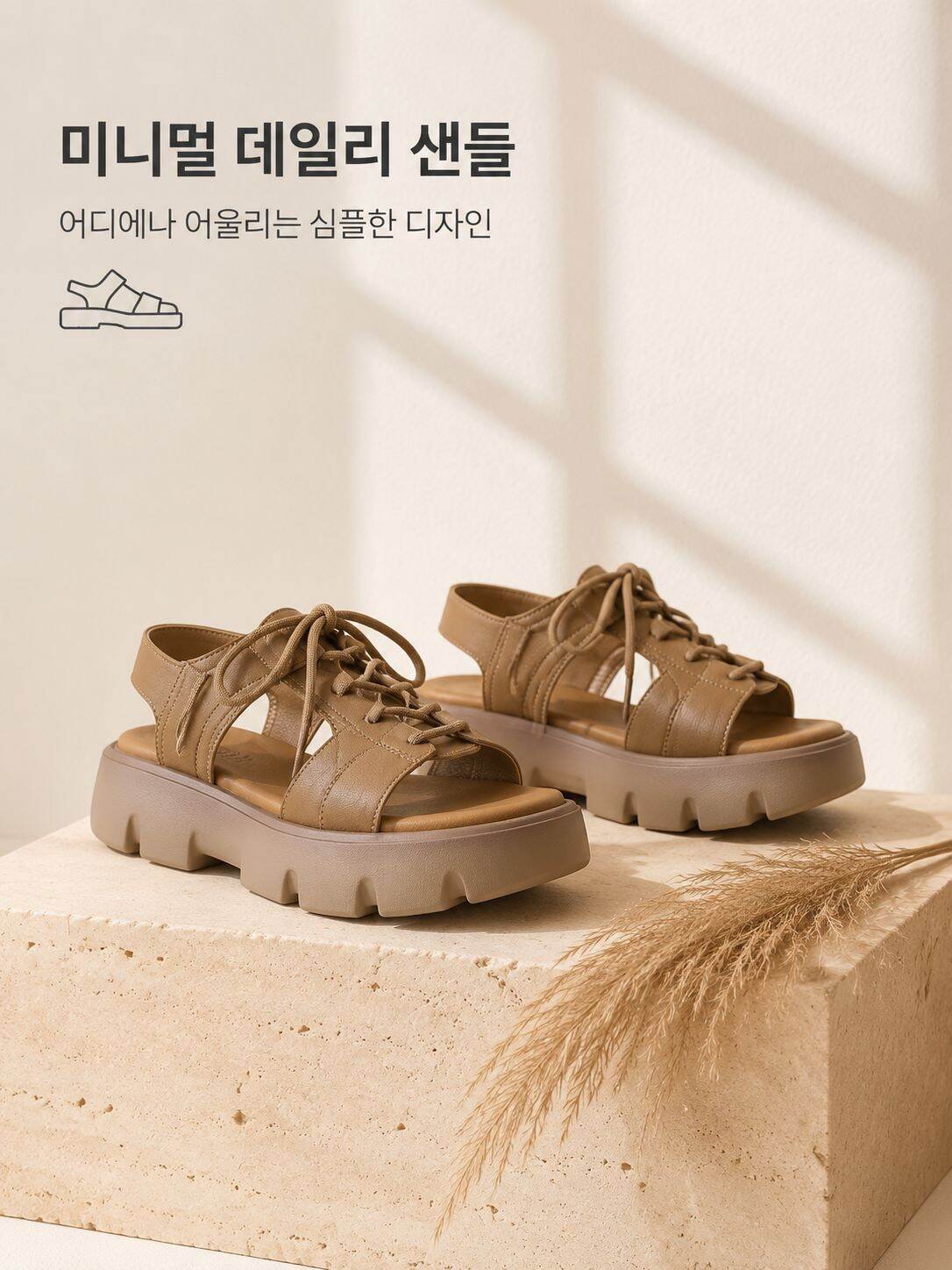 여자 두꺼운 밑창 스트랩 샌들
