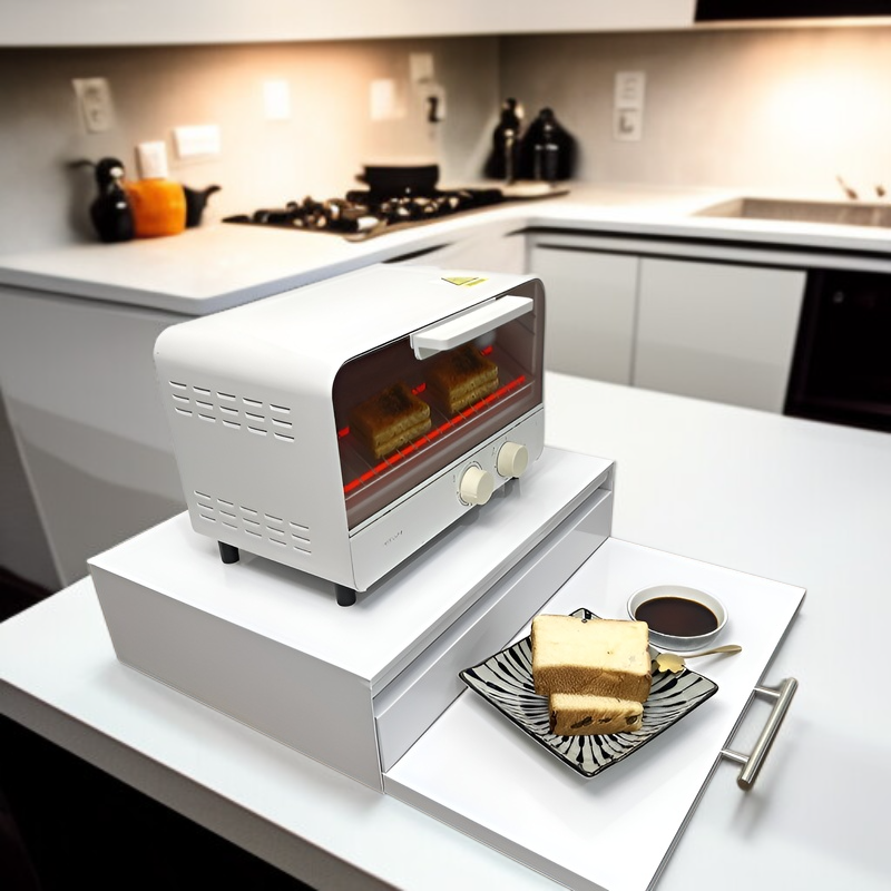 キッチン電子レンジラック吊り下げラック二層引き出しブラケットブラケット引き出し式作業台仕切りコーヒーマシン