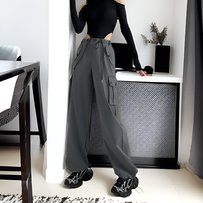 カジュアルスリムグレーグリーンレディースオーバーオールズスウェットパンツ