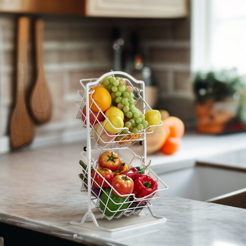 Dwupoziomowy regał do przechowywania i organizacji – do łazienki, kosmetyków