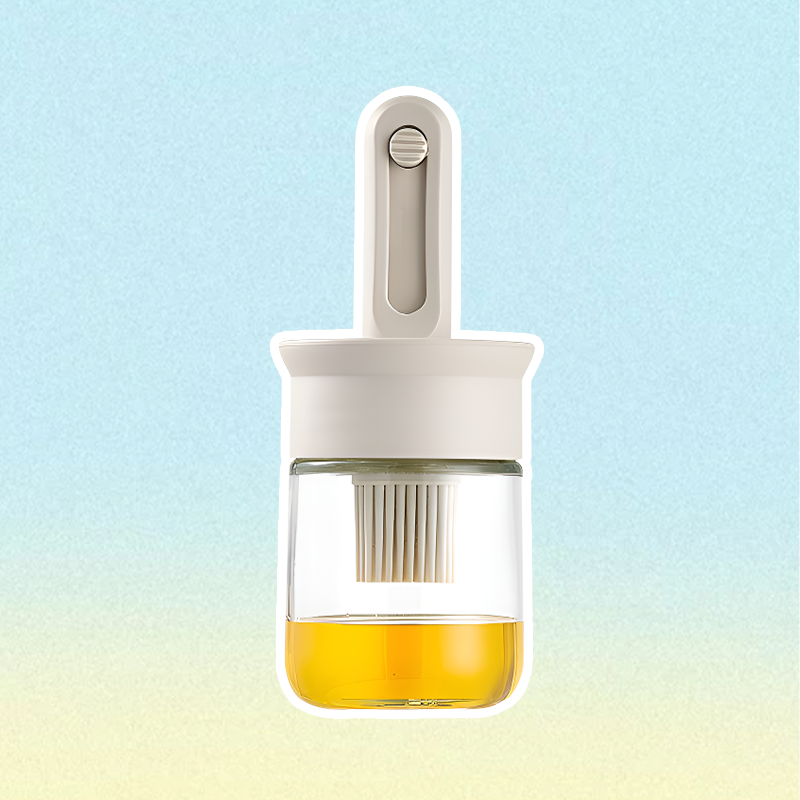 주방 내열 실리콘 오일 브러시 일체형 유리 오일 병