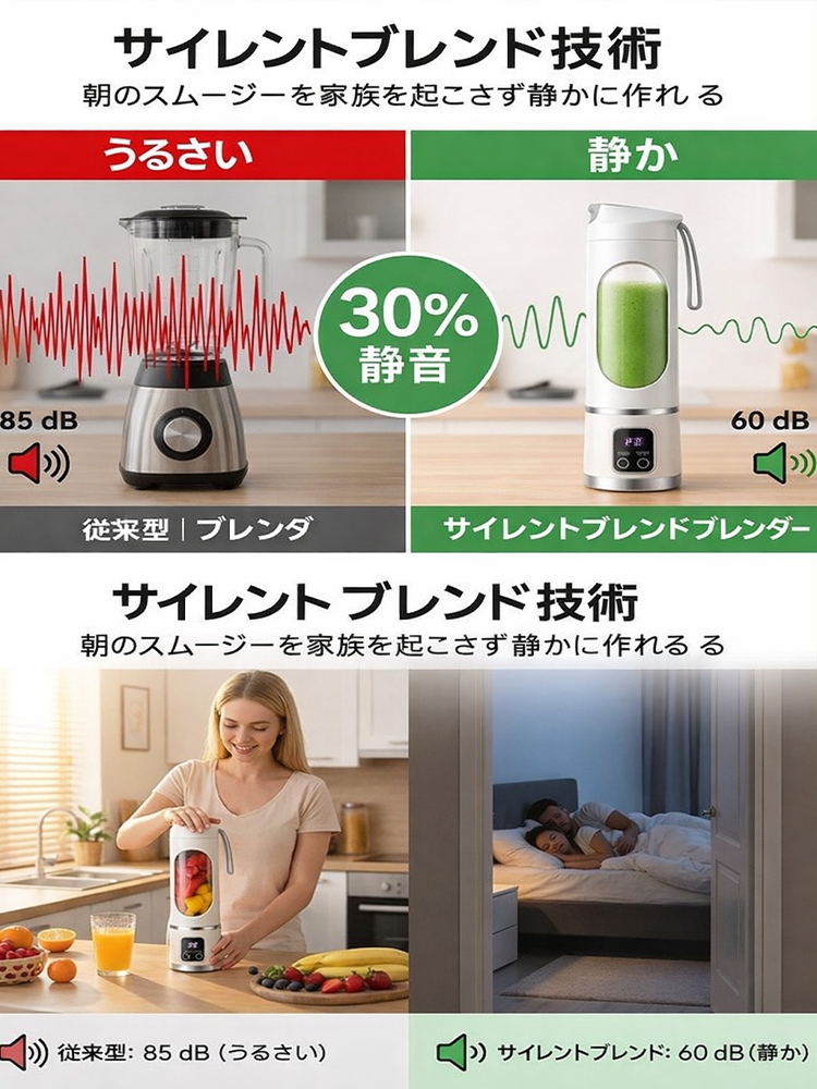 小型ポータブル電動ジューサーコップ