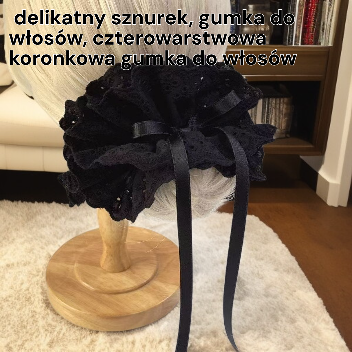 Gumka do włosów z koronką, delikatna, ściągana, do dziewczęcych fryzur