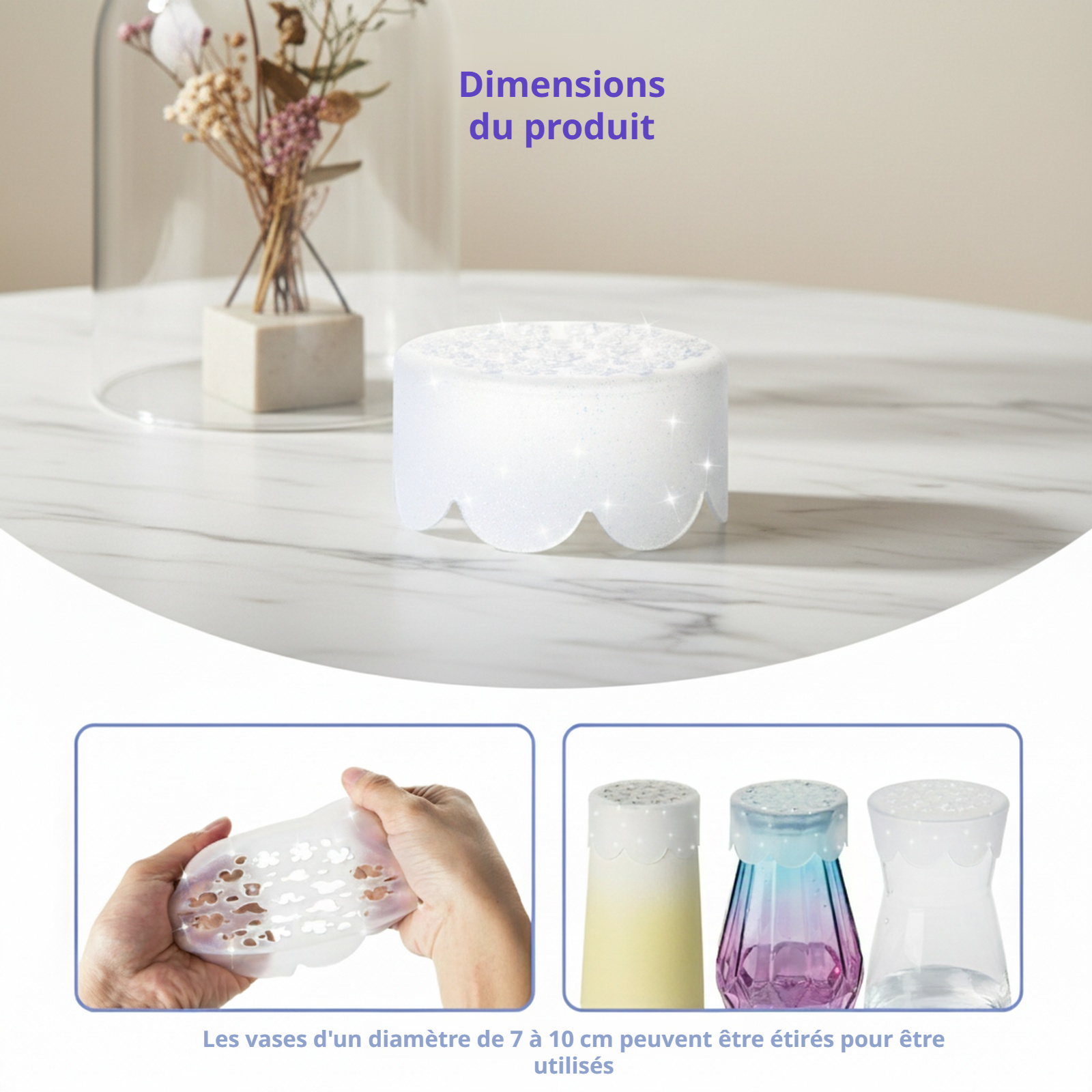 Spirale en silicone pour bouquets, support pour tiges de fleurs, stabilisateur de fleurs