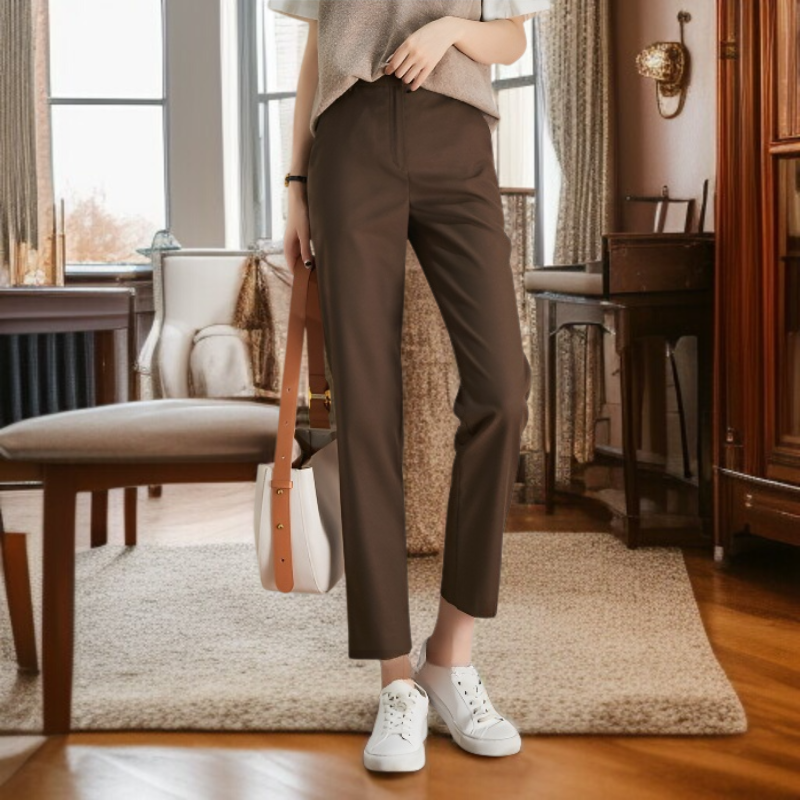 カレー パンツ スリム カジュアル ウィメンズ パンツ レディース スーツ パンツ ストレート シガレットパンツ