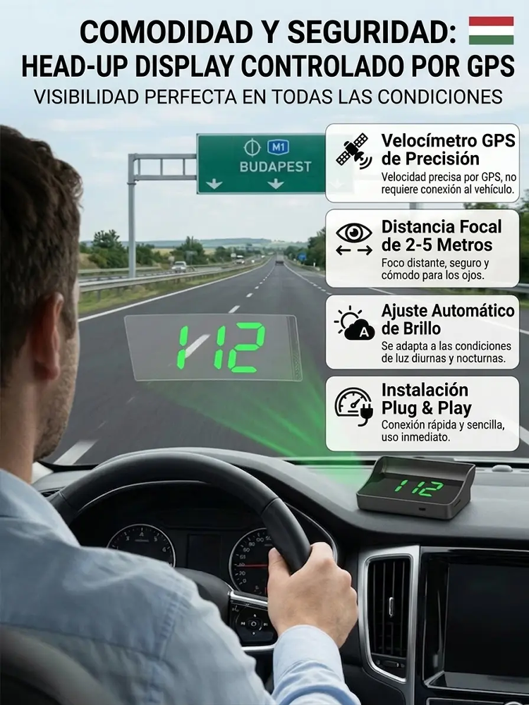 Proyector digital HUD de velocidad GPS para automóvil