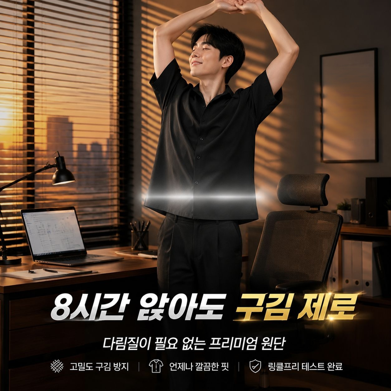 남성 캐주얼 루즈핏 반팔 셔츠 링클프리 남방
