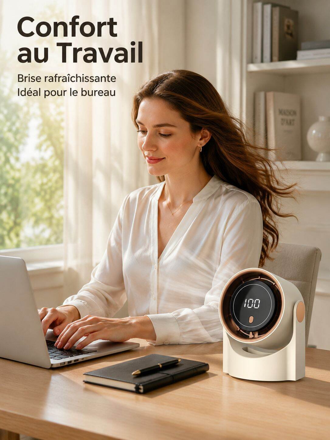 Ventilateur de climatisation 2-en-1 pour bureau et mur