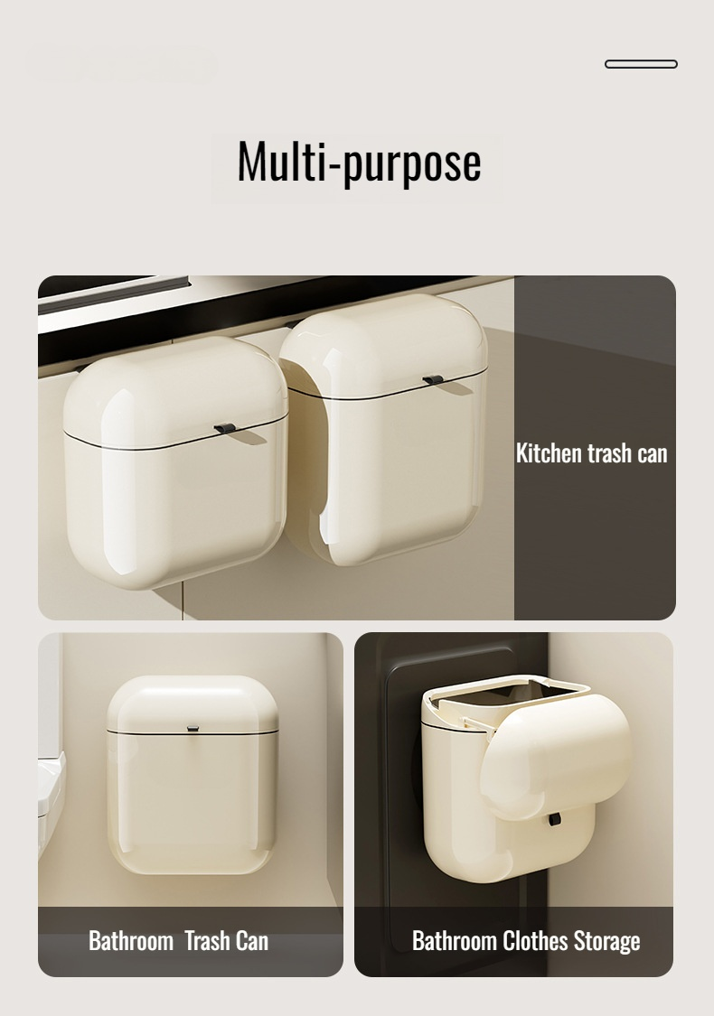 Durable plastic hanging trash can