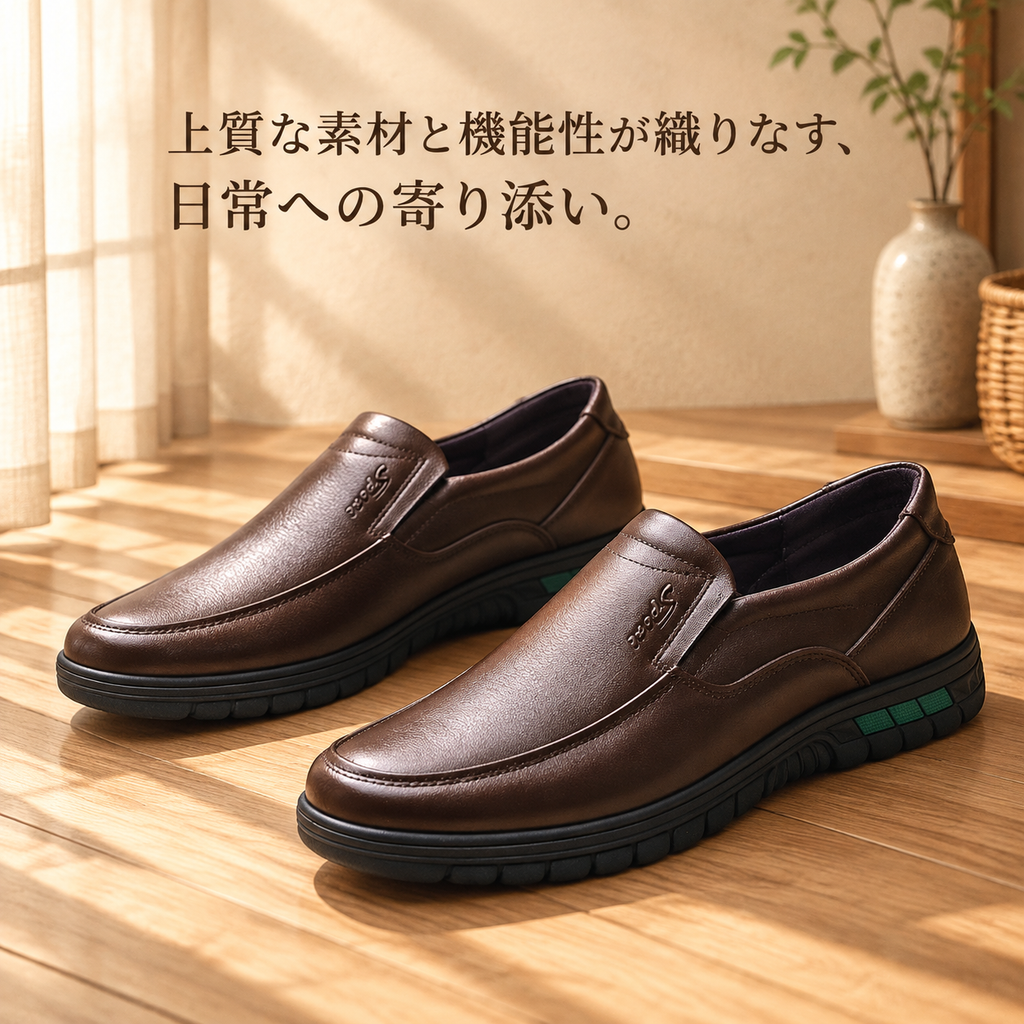 メンズ本革ローファーカジュアルビジネスシューズ