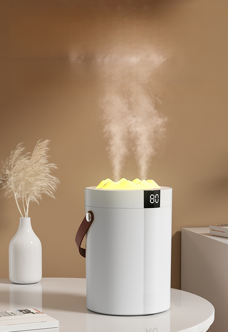 مرطب هواء ذو ​​شاشة رقمية كبيرة السعة وفوهتين